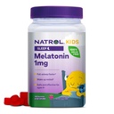 Natrol Kids Melonatin 1 mg, Tambahan Dieter untuk Tidur Penuh, Melonatin Gummies untuk Anak-Anak, 180 Raspberry- Gummies Ditandai, Sampai dengan 180 Hari Suppply