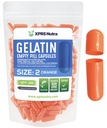 XPRS Nutra Ukuran 2 Kapsul Kosong - 100 Cacah Katup Gelatin Kosong - Pil DiY Filling - Capsule Pill Gel Pure untuk DoIt- Yourself Suplemen (Orange)