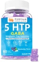 5-HTP GABA Gummies Blend 1700mg, Sugar-Free Calm Gummies dengan L Theanine, Magnesium, Ashwagandha, Omegaga-3-6-9, Vitamin D3, B6 untuk Natural Zzzs, Mood, Brain- Tenang, Blueberry Flavor 60xCount