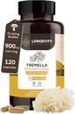 Komplotan Tremella Mushroom (120) Fruit Body 10: 1 Hear Snow Extract 124; 10% Beta- D Glurans 124; 9000mg Raw Equiliate Per Serving 124; Skin Hydration & Brain Support