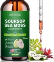 7-in- 1 Soursop Graviola dengan Sea Moss Liquid Drops, Soursop Bitters Kaya dalam Multivitamin untuk Antioksidant Digetical, Immune Boost, Dukungan & Regenerasi, 2 Fl Oz