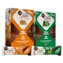 Variasi Nuco Slim Vegan - Crunchy Peanut Butter 12 bar & Chocolate Mint 12 bar, Low Net Carb, Keto Friendly, 16- 17g Plant Based Protein, Gluten Free, 24 count