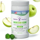 Magnesium Citrate Gummies - Sugar- Free, Vegan dan Non- GMO untuk Better Sleep and Relaxation - No Sugar Alkohol - Magnesium Tambahan untuk Dewasa, Remaja dan Anak - Green Apple - 240 Chews