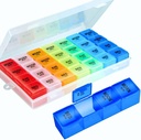 Pill Organizer 4 kali sehari, Premium Weekly Pill Case Medicine Organzer Box 7 Days 28 Comment untuk Memegang Kotak Organisasi Obat Vitamin