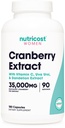 Nutricloss Cranberry Extract for Women (350000mg Equivalen), 180 Kapsul - with Vitamin C, Uva Ursi & Dandelion Root Extract - Non-GMO & Gluten Free Health Suplemen