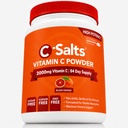 C-Salts Vitamin C Powder Supder Tambahan - 100% Pure High Dose Buffered Vitamin C Powder untuk Dukungan Imune - Organik, Sugar- Bebas, Vegan, Non- GMO, Stoach- Friendly, Darah Orange 8oz