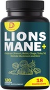 18in1 Mushroom Suplement Complex - dengan Mane Lion, Cordyceps Sinensis, Reishi Mushroom - Dukung Suplemen Otak untuk Energi, Memori dan Sistem Imune - 120 Kapsul