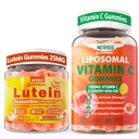 NEVISS 1 Pack Lipomal Vitamin C 100mg Gummies + 1Pack Lutein Atxanthin Suplemen Gummies