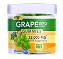 Grape Seed Extract Gummies 126; Grape Seed Oil 25,000 mg 50x Asli 124; > 95% Polyphenol 124; # 1 Grape Seed Gummies di Amerika Serikat 124; Sugar Free Vegan 124; Grape Flavor 60