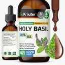 BIO KRAUTER Holy Basil Bentur - Tulsi Powder Ekstrak Cair - Mendukung Keselamatan dan Relaksasi - Suplemen Acid Ursolic - Alkohol dan Gula - Vegan Drops 2 Fl.Oz.