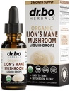 Lions Mane Mushroom Supplement Drops - Organic Lion 's Mane Mushroom Cair Tincture for Focus, Fog Brain Health Suplemen - Vegan Herbal Nervine Nootropic Organic Liquid Support 1oz