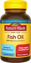 Nature Made Burp Kurang Minyak Ikan Omega 3 Suptgel, 1200 mg Softgels, EPA DHA Omega 3 Bantuan Minyak Ikan Kesehatan, 60 Softgel, 30 Hari Supply