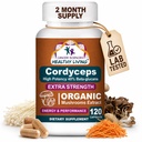 Ilmu Kanker Cordyceps Mashroom Pasokan Kapsul - 1.500mg Kompleks Jamur Organik untuk Wellness, Potensi Tinggi 40% Beta- Gbisbans, Suplemen Dukungan Ammune untuk Energi & Stamina Booster, 120 Count