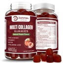 Zammex Multi Collagen Peptides Gummies (Tipe 1, 2, 3, 5, 10), 30 Pelayan, Anti- Aging Collagen Gummy Suplemen Perempuan & Men with Biotin Vitamin C, Hyaluronic Acid, Peach Flavor