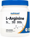 Nutricost L- Arginine Powder 500 Grams (1.11lbs) - Powder L-Arginine murni - 5000mg Per Serving; 100 Serving;