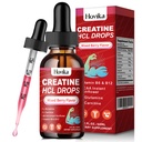 Creatine HCL Liquid Drops for Men & Women, Creatine Hydrochloride dengan L- Carnitine, L- Glutamine, BCAA, Vitamin B12 & B6 for Muscle Growth & Recorovery- Vegan, Mixed Berry Flavor Flavor, 2 Fl Oz