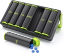 Weekly Pill Organizer 2 Kali sehari, KOVIUU Large Travel Pill Box 7 Day, Am Pm Twice Daily Pill Case with Rotatable Handle, Pill Holder Container for Vitamin, Medicine, Suplement, Fish Oil, Green