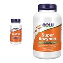 Suplemen NOW, CoQ10 (Coenzim Q10) 200 mg, Cardiovaskular Health *, 60 Veg Kapsules & Suplemen, Super Enzymes, Formulasi dengan Bromelain, Ox Bile, Pankretin dan Papain, 180 Kapsul