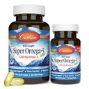 Carlson - Super Omega-3 Gems, 1200 mg Omega- 3 Acids Gendut dengan EPA dan DHA, Wild- Menangkap Suplemen Norwegia, Disediakan Kasuls Minyak Ikan, Omega 3 Suplemen, 100 + 30 Softgels