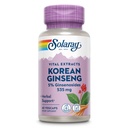 Ekstrak Root Gingseng KUNING Korea - Herbal Dukungan untuk Occasional Stress, Energy, dan Fisik Endurance - 5% Ginsenosides - Vegan, Lab Verifikasi - 60 Servis, 60 Vegan Caps
