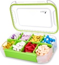 Fullicon Large Pill Organizer dengan 8 kompartemen, Kotak Pill Bukti Moivious, Kotak Pill Tersisa, Kontainer Pil Harian dengan Lables, Pill Case for Vitamin, Fish Oil, Clear Green