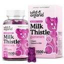 Wild & Organic Milk Thistle Gummies - Milk Thistle Suplement for Liver Cleanse Detox - Silymarin Liver Detox Gummies - 30 Days Supply - 60 Vegan, Non-GMO Chews