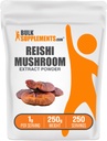 BulkSuplements.com Reishi Mushroom Extract powder - Reishi Mushroom Powder, Suplemen Overall Well-Being - Bebas Gluten, 1g per Serving, 250g (8.8 oz) (Paket 1)