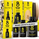 Klub Jenggot Premium Beard Kit - Pertumbuhan Minyak, Vitamin, Spray & Boar Bristle Brush - Gift Set
