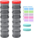 2 Pack 7 Day Pill Organizer Case Stackable Weekly Supportions Vitamins Pill Discenser Large Translucent Black dengan Extra Lid
