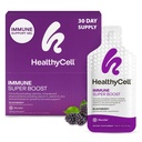 Healycell Immune Super Boost Daily Liquid Supplement - Imune Supplement Support Ammune untuk Orang dewasa dengan Echinacea, Elderberry, Vitamin C, Vitamin D, Calcium & Zinc - 30 Gel Packs