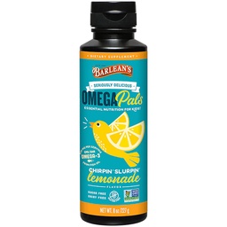 Tambahan Minyak Ikan Barlean Omega 3 untuk Anak-anak, Chirpin 'Slurpin' Lemonade, 540 mg EPA dan DHA Acid Gendut, 8 oz