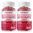 Magnesium Glycinate Gummies 1000mg - Sugar Free Magnesium Potasium Suplemen dengan Vitamin D, B6, CoQ10 untuk Calm Mood & Sleep Dukungan - 120 Cherry Gummies -2 Pack.