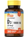 Sundance Vitamin D3 1000 IU 124; 300 Softgeels 124; Potency Tinggi 124; EstivenVitamin Formula Formula 124; Non- GMO dan Gluten Free Suplemen