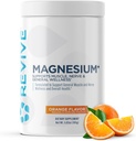 Revive MD Magnesium Powder Suplement - Magnesium Karbonate & Tadrate Powder Supder Done, Muscles, & Nerves - Friendly, Gluten- Free & Soy- Free - 30 Servings, Orange