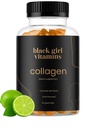 Gadis Hitam Vitamin - Collagen Gummies untuk Rambut, Kulit, dan Nail Dukungan, dengan Vitamin C, Vitamin E, dan Biotin, Gluten- Bebas, (Lemon), 60