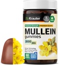BIO KRAUTER Mullein Gummies for Lungs 2000 mg - 60 Chews - Lung Detox Suplement - Mullein Leaf Gummies - Vegan, Gantatine- Bebas