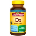 Nature Made Vitamin D3 1000 IU (25 mcg), Vitamin D Supplemen untuk Bone, Teeth, Muscle and Immune Health Suftgel, 100 Hari Suppply