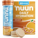 Nuun Imunity Electrolite Tablet dengan Vitamin D, C, E, & A, Ginger, Elderberry, Magnesium & 4 Electrolite lainnya, Vegan, Orange Citrus, 8 Pack (80 Servings Total)