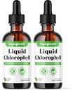 Liquidhealth Liquid Chlorofil - Internal Deodorizer, Antioksidants, Liver Detox, Imune Dukungan, Relieve Bad Breath, Reduce Appetite, Collagen for Hair & Skin Health - Vegan, Non-GMO (2 Pack)