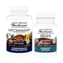 Host Defense MyCommunity Capsules, 120 Count & Reishi Capsules, 30 Count - Dukung Kesehatan Ammune dengan 17 Species Mushroom Blend - Dukung Kesehatan Otak, Memori & Fokus *
