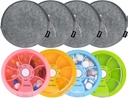 INVODA Weekly Pill Organizer 7 Compating Pill Box for Daily Medication & Vitamin - Portable Case Pill Fish Oil Suplemen Vitamin (4 Pill Box + 4 Bag)