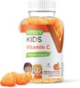 Viteey Kids Vitamin C Gummies - Dukungan Ammuniune untuk Anak-anak, Toddlers, & Teens - Vegan, Gelatin Free, Gluten Bebas, GMO Bebas - Jeruk Berbahan Beraroma Lezat, Gummy Kebal