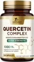 Suplemen Quercetin 1000mg - Natural, Plant-Based Dukungan untuk Imune, Cellular, Repiratory & Seasonal Perubahan - Ekstra Quercetin Dihidrat dari Sophora Yafika - 120 Vevgie Capsules