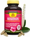 Suplemen Menopause + Hormone Balance + Weight Management, Hot Flashes, Mood Swings, Vaginal Health & Dryness & Dryness 124; Black Cohosh, Dong Quai, Ashwagandha + Proseption, Woman Suplemen, 60