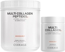 Kodeage Multi Collagen Protein Capsules & Multi Collagen Powder Bundle 124; Multi Collagen Pills, Collagen Types I, II, V & X, 90 Count 124; Multi Collagen Peptides - Murni, Hydrolyzed, 20 oz