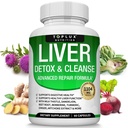 Liver Cleanse Detox & Repair Formula Liver Detox Suplement - Milk Thistle with Dandelion, Artichoke, Turmeric, Beet Root, Turmeric & More for Natural Fast Herbal Cleansing Nor-gmo Vegan 60 Capsules
