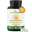 ForestLeaf Vitamin D3 5000 IU 124; VIT D - VIT D3 suplemen D Perempuan dan Pria 124; Bone Health, Teeth dan Ammune Dukungan 124; Mudah untuk Swallow Pistls 124; Satu Capsule Daily, 6 Bulan Suply, 180 Count