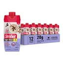 SlimFast Protein Shake dengan Caffeine, Caramel Macchiato- 20g Protein, Meal Replacement Shakes, High Protein dengan Low Carb and Low Sugar, 24 Vitamin and Mineces, 12 Count (Pack of 1)