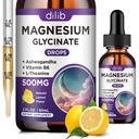 Magnesium Glycinate Suplemen, Magnesium Liquid Drops dengan Magnesium Glycinate 500mg Vitamin B6, Ashwagandha, L - Theanine, Chamomile - Dukung Stress Relief, Bone, Muscle, Mood Vegan