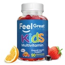 Feel Great Kids Multivitamin Gummies = 124; Citrus & Strawberry Flavored Vitamin for Kids 124; Multivitamin Gummies with Vitamin D for Bone, Muscle & Imune Dukung 124; Chewable Vitamin 124; 45- Day Supply
